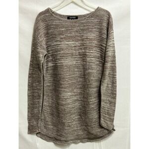 Ellen Tracy Womens Coco Ivory Space Dye Knit Sweater Boat Neck Size Medium